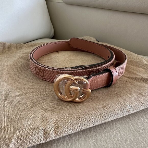 NEW GUCCI PINK BELT CANVAS GG Sz 100 Cm 40 In - Picture 4 of 7